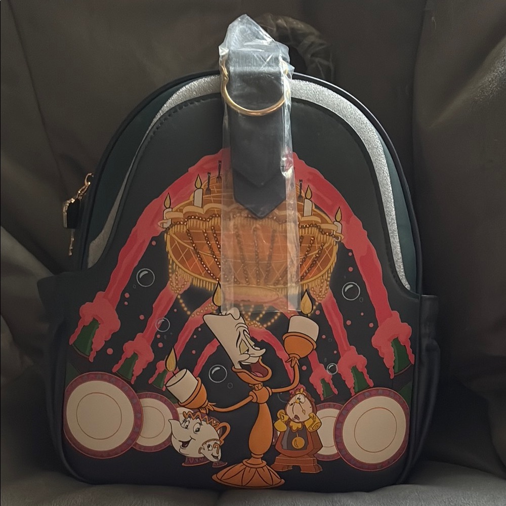 Disney Black Backpack with Lumière Design